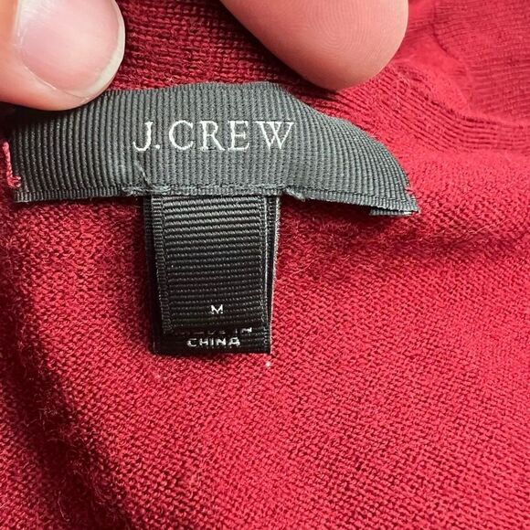 J.Crew Merino Wool Cardigan Sweater Burgundy Red Button Front Women’s M - Picture 5 of 9
